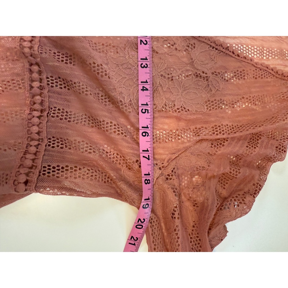 Boho Lace Kimono Dusty Rose Crochet Duster Cardigan Festival Cover Up - Picture 5 of 6